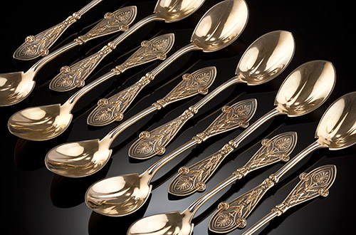 Tiffany & Co antique silver gilt ice cream spoons
