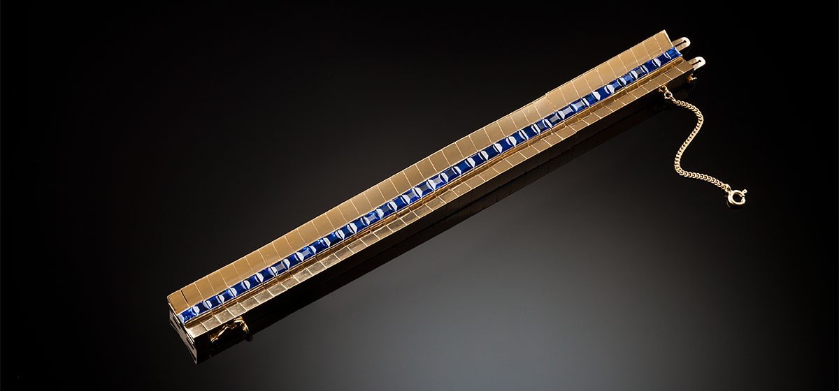 Retro sapphire and gold bracelet
