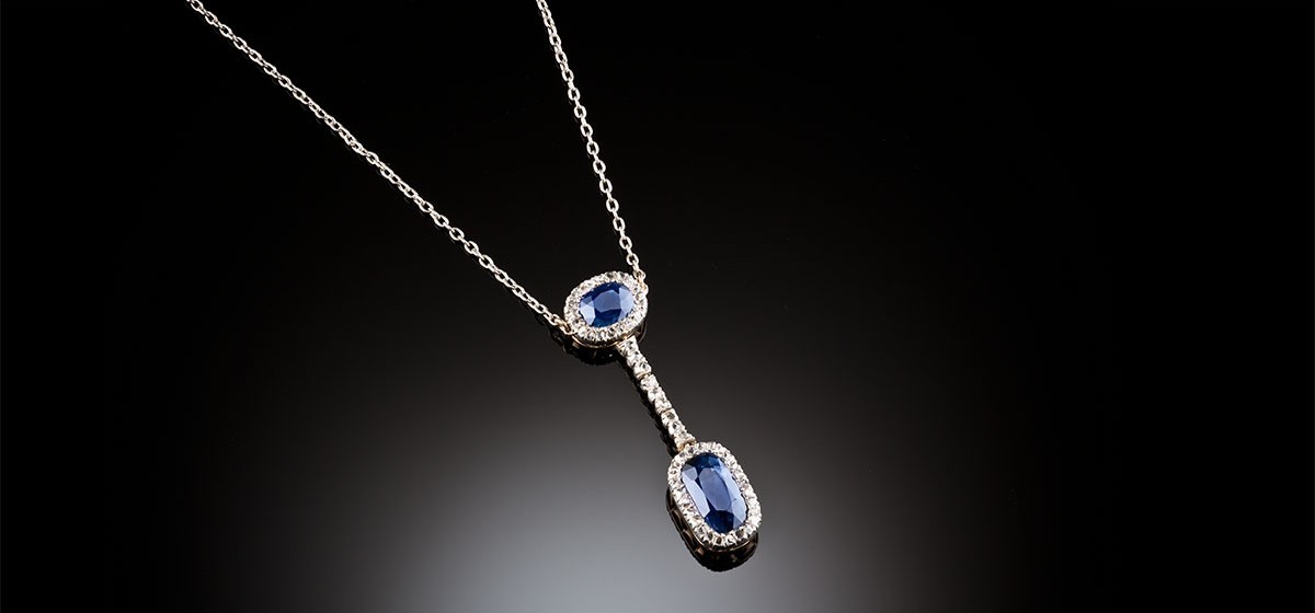 Antique sapphire and diamond necklace