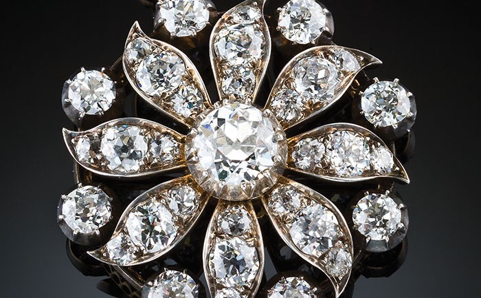A fine antique diamond pendant / brooch / hair ornament