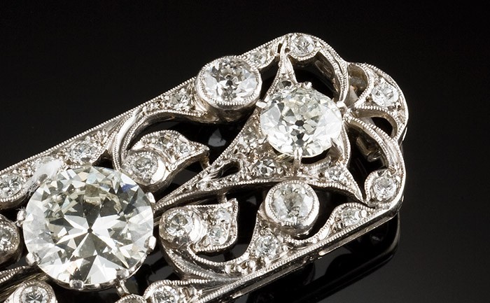 An Art Deco Australian diamond brooch by g. H. Palfrey