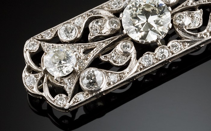 An Art Deco Australian diamond brooch by g. H. Palfrey