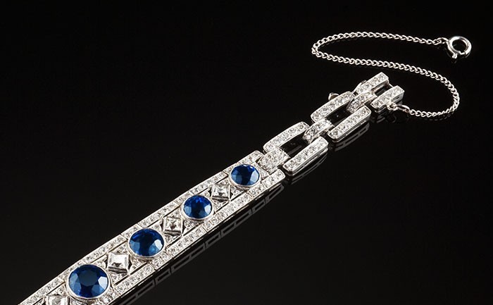 Art Deco Tiffany & Co sapphire diamond bracelet
