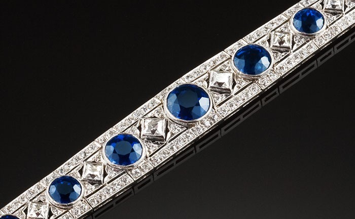 Art Deco Tiffany & Co sapphire diamond bracelet