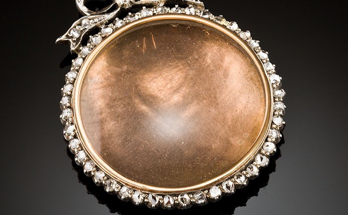 Antique rose cut diamond photo locket