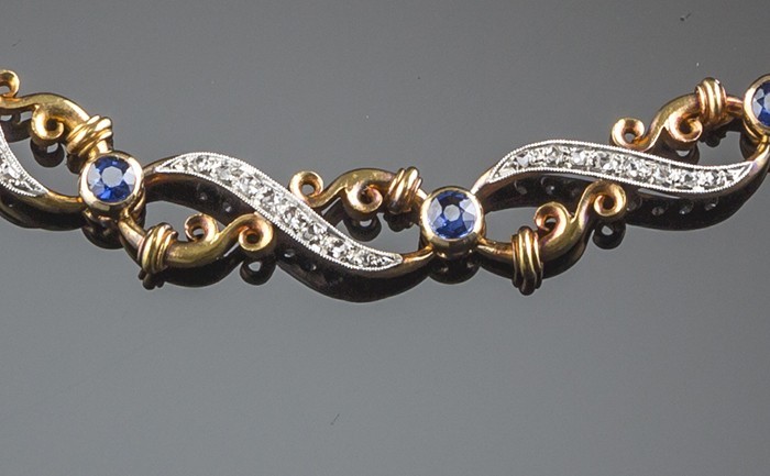 French early twentieth century diamond and sapphire collier