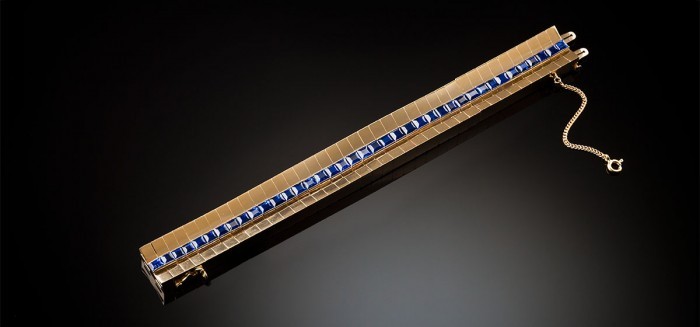 Retro sapphire and gold bracelet