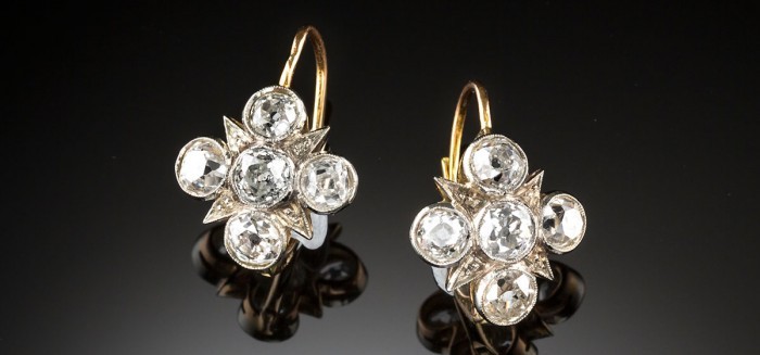 Early twentieth century diamond earrings