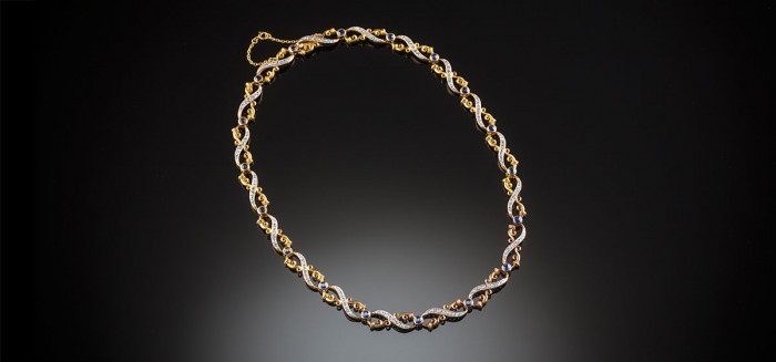French early twentieth century diamond and sapphire collier