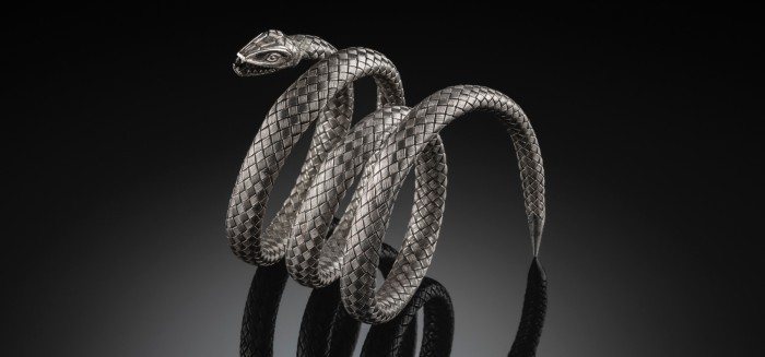 ANTIQUE VICTORIAN FLEXIBLE SILVER SNAKE BRACELET